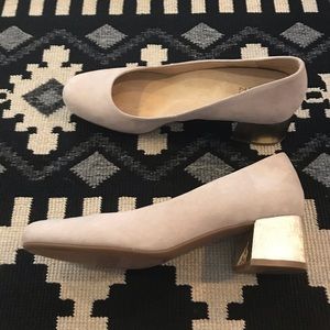Naturalizer block heel! Blush and gold, worn once!